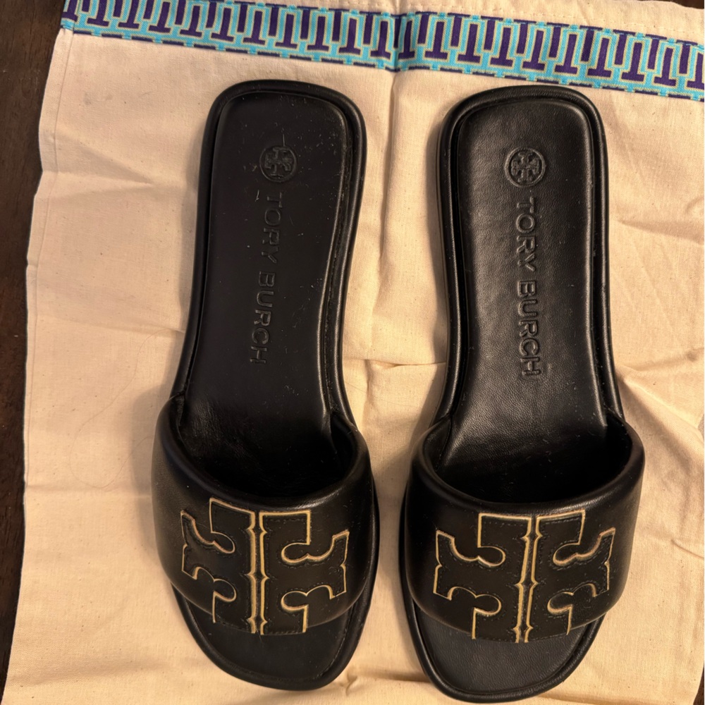 Tory Burch Double T slide sandals size 9